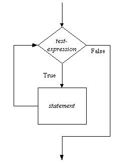 Flowchart for while statement.